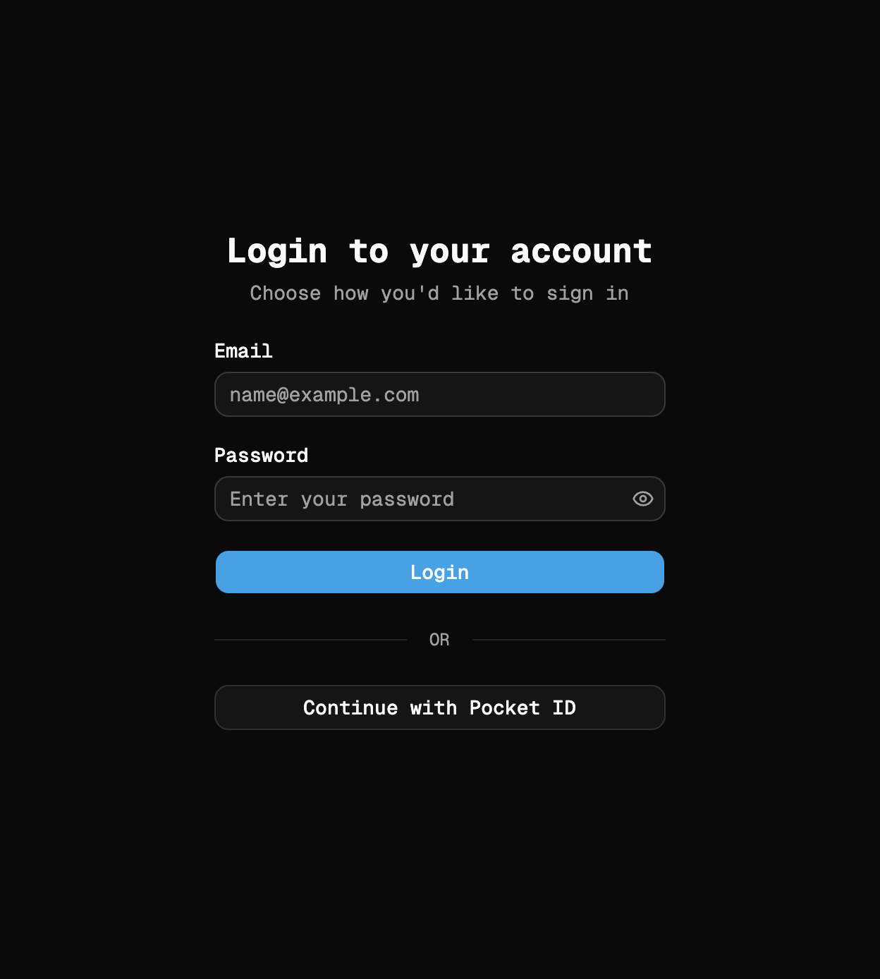OrcaCD Login Page
